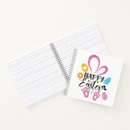 Happy Oster Niedlich Bunny mit Ostereiern Notizbuch