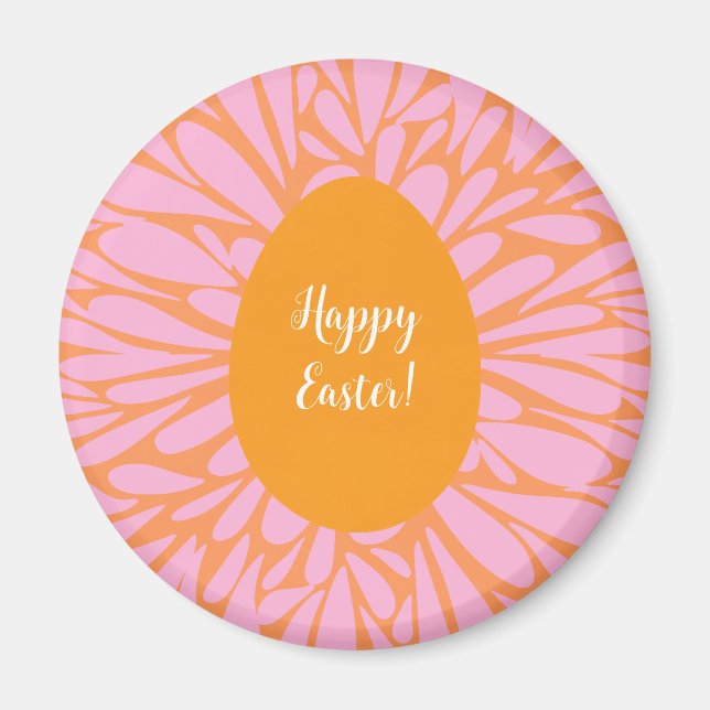 Happy Osterblütenburst Orangenmagnet Magnet (Vorne)