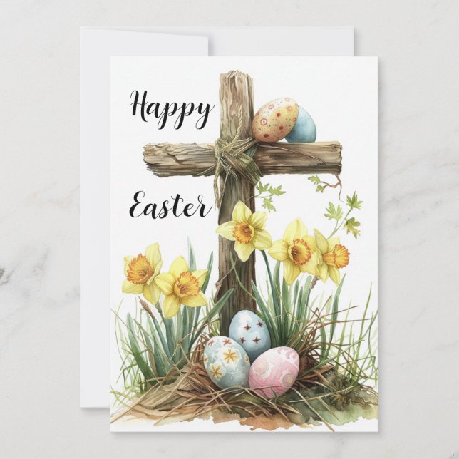 Happy Ostercard, Jesus Cross Ostereier Feiertagskarte (Vorderseite)