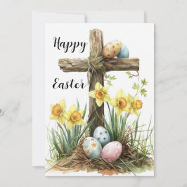 Happy Ostercard, Jesus Cross Ostereier Feiertagskarte