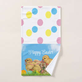 Happy Osterfarbene Eier und Hühnerhandtuch Handtuch