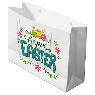 Happy Osterfarbene Ostereier Große Geschenktasche Geschenktüte