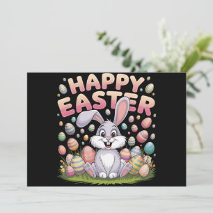 Happy Osterfest 2025 Eier Bunny Niedlich Rabbit Einladung