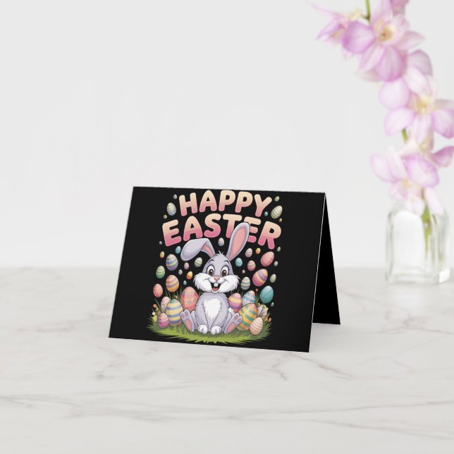 Happy Osterfest 2025 Eier Bunny Niedlich Rabbit Karte (Orchidee)