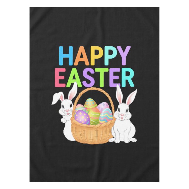 Happy Osterfest 2025 Eier Bunny Niedlich Rabbit Tischdecke (Vorderseite)