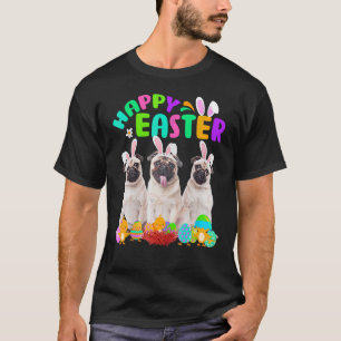 Happy Osterfest Drei Mops Mops Sonniges Ohr T-Shirt