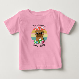 Happy Osterfest Niedlicher Mops mit sonnigen Ohren Baby T-shirt
