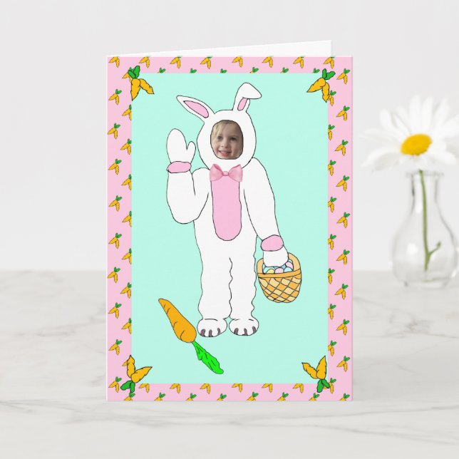 Happy Osterfest Personalisiertes Foto Ostern Bunny Karte (Kleine Pflanze)