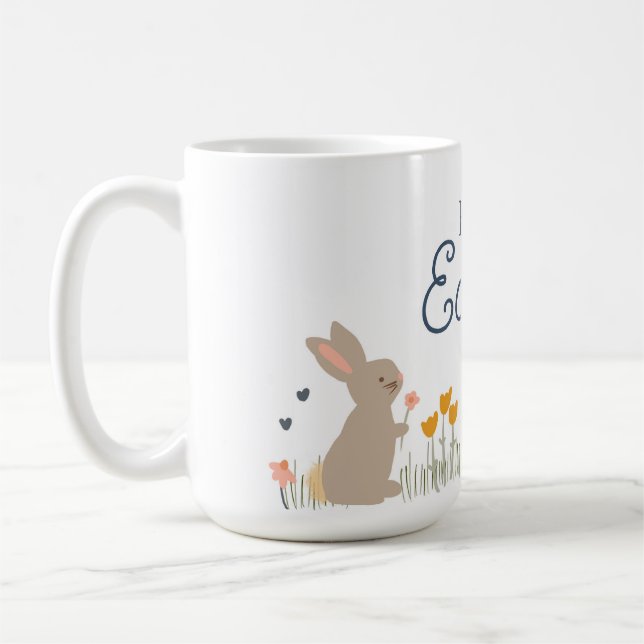 Happy Osterfest Sonnige Wildblumen Niedlich Urlaub Kaffeetasse (Links)