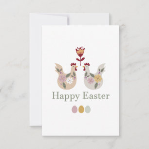 Happy Osterfest Vorlagen mit Eiern, Blume, Huhn