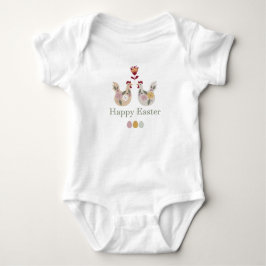 Happy Osterfest Vorlagen mit Eiern, Blume, Huhn Baby Strampler