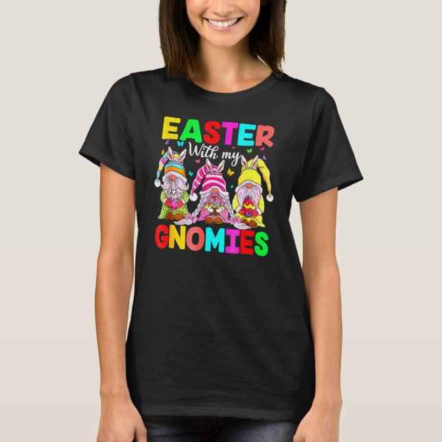 Happy Ostergnom mit sonnigen Ohren Ei Jagen Eu T-Shirt (Vorderseite)