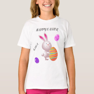 Happy Osterkaninchen & gestreiftes Ei Kleinkind T T-Shirt