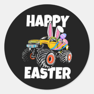 Happy Ostermonster Truck Ostereier Kleinkind Kind Runder Aufkleber