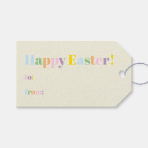 Happy Osterpastellfarben Moderne Typografie niedli Geschenkanhänger