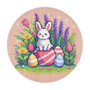 Happy Ostersonne 8 Bit Pixelart Schneidebrett