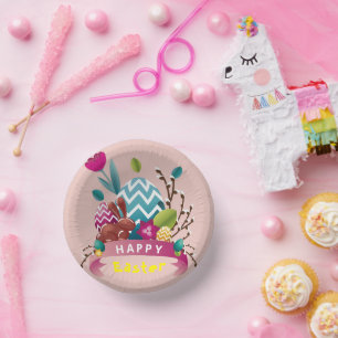 Happy Ostersonne, Eierdesign Pappteller