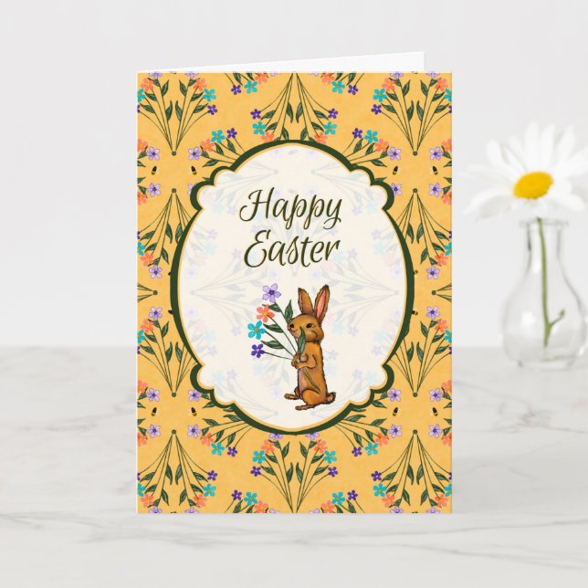 Happy Ostersonne mit Bouquet Grußkarte Karte (Kleine Pflanze)