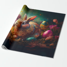 Happy Ostersonne mit Ostereiern Geschenkpapier