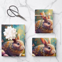 Happy Ostersonne mit Ostereiern Geschenkpapier Set