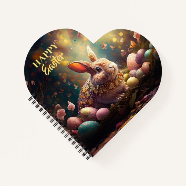 Happy Ostersonne mit Ostereiern Notizbuch (Vorderseite)