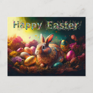 Happy Ostersonne mit Ostereiern Postkarte