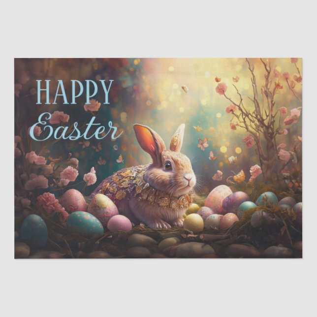 Happy Ostersonne mit Ostereiern Seidenpapier (Vorderseite)