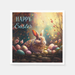 Happy Ostersonne mit Ostereiern Serviette