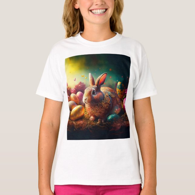 Happy Ostersonne mit Ostereiern T-Shirt (Vorderseite)