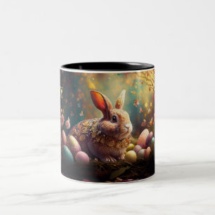 Happy Ostersonne mit Ostereiern Zweifarbige Tasse
