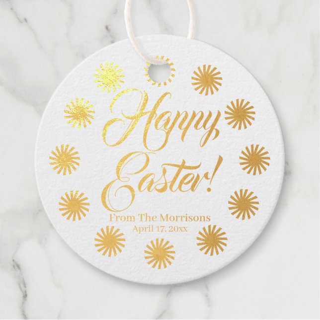 Happy Ostersonne Rand benutzerdefinierte Skript fr Geschenkanhänger (Vorderseite)