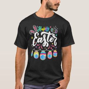 Happy Ostertag farbenfrohe Ei Gesicht Maske Jagd T-Shirt