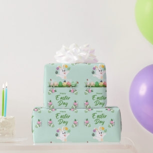 Happy Ostertag - Funny Bunny und Eggs Oster Geschenkpapier