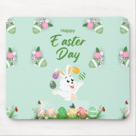 Happy Ostertag - Funny Bunny und Eggs Oster Mousepad
