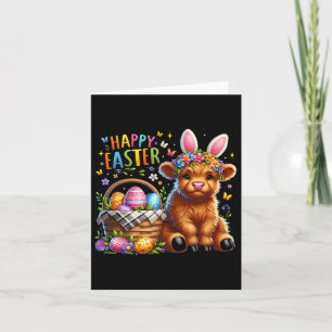 Happy Ostertag Kuh Niedlich Ostern Bunny Women Kin Karte