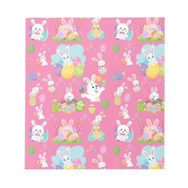 Happy Ostertag - Muster Sonne und Eier Notizblock (Vorderseite)