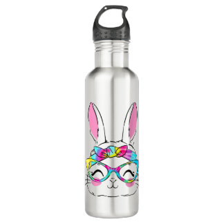 Happy Ostertag Niedlich Bunny Rabbit Face Gefärbte Edelstahlflasche