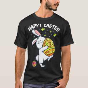 Happy Ostertag Niedlicher Bunny mit Eiern Osterhas T-Shirt