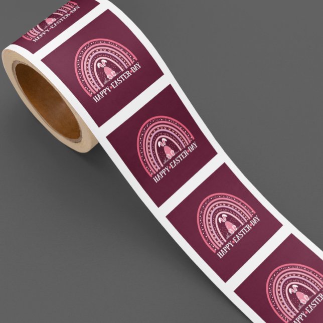 Happy Ostertag Rainbow niedliches Sonnendesign Quadratischer Aufkleber (Von Creator hochgeladen)