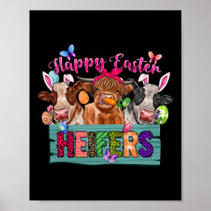 Happy Osterweiden Osterkühe mit Eiern Bunny E Poster