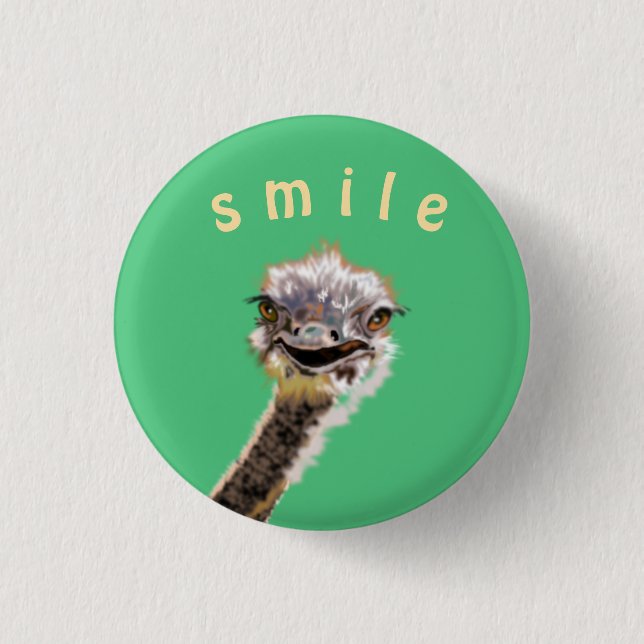 Happy Ostrich Button (Vorderseite)