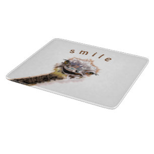 Happy Ostrich Cutting Board Custom Colors - Text Schneidebrett
