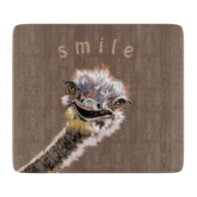 Happy Ostrich Schneidebrett (Vorderseite)