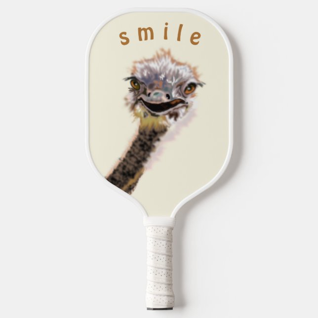 Happy Ostrich Smile Pickleball Paddle Funny (Vorderseite)