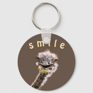 Happy Ostrich - Wählen Sie Ihre Lieblingsfarben Schlüsselanhänger