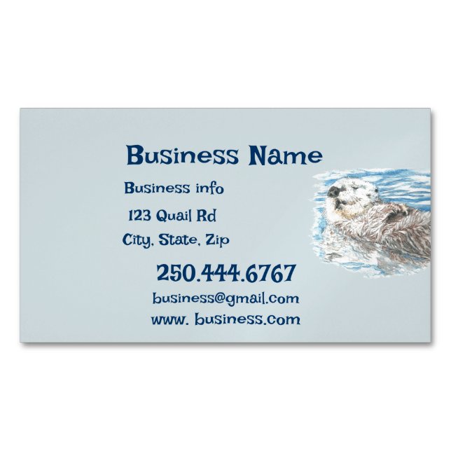 Happy Otter Animal Business Logo Carte de visite (devant)