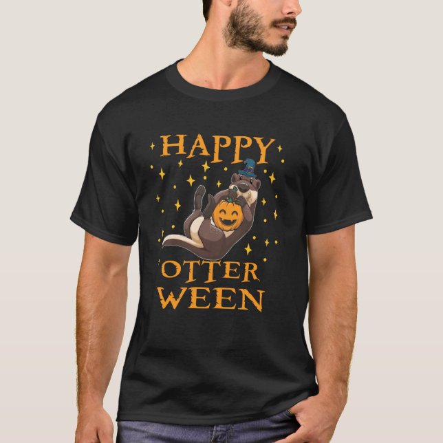 Happy Otterween Niedlich Sea Otter Halloween Kostü T-Shirt (Vorderseite)