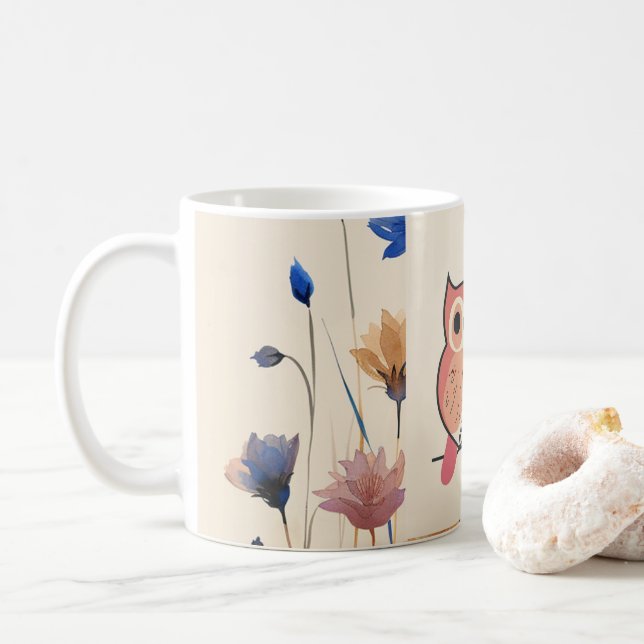 Happy Owl Classic Mug (Avec donut)