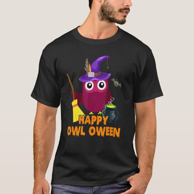 Happy Owl Owl Lover Halloween Kostümjäger Boys G T-Shirt (Vorderseite)
