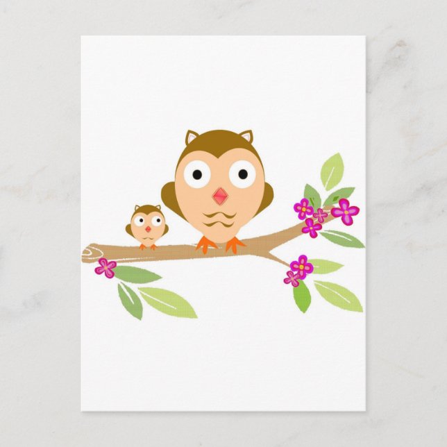 Happy Owls Postkarte (Vorderseite)